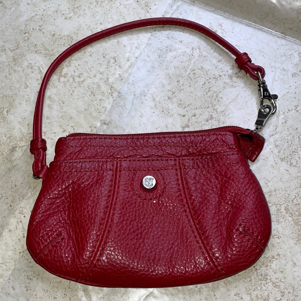 Allison Scott red leather wristlet